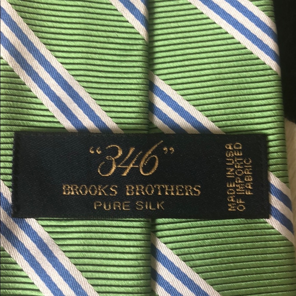 Brooks Brothers Green and blue Pure silk tie.